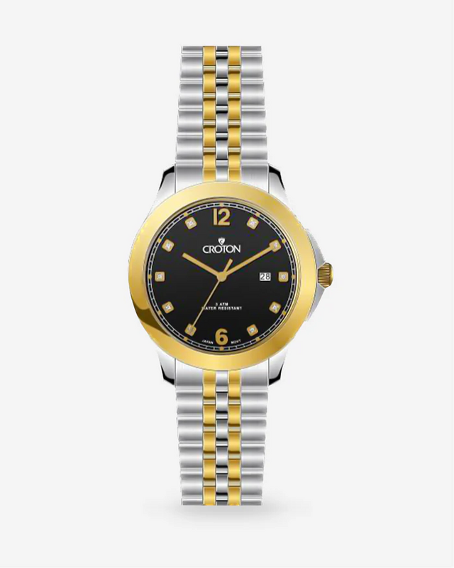 DECIDER Croton's Men's Stainless Steel Watch with Diamond Markers  |  Dial