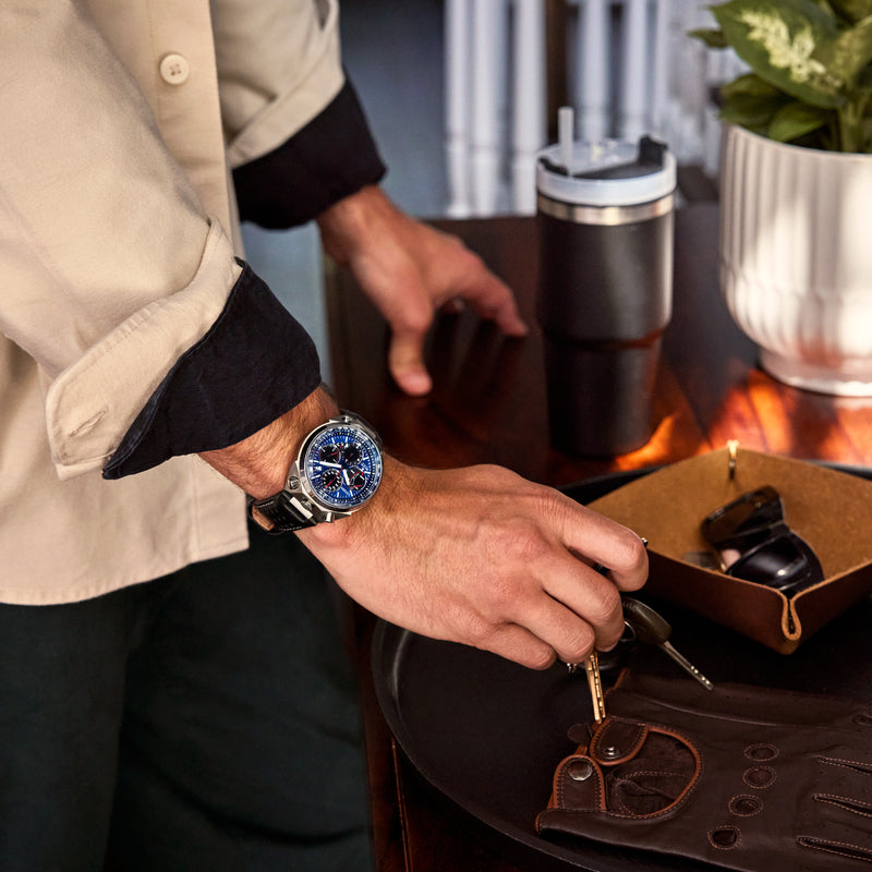 Promaster Tsuno Chrono Racer Blue / Leather | Blue Dial