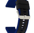 SIL.300 | Two-Tone Quick Release Rubber Silicone Watch Band - 20mm, Black / Blue 20mm / Black & Blue |  Dial