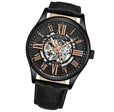 Atrium 3942 Automatic 42mm Skeleton Black/Leather | Black Dial