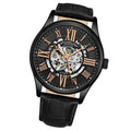 Atrium 3942 Automatic 42mm Skeleton Black/Leather | Black Dial