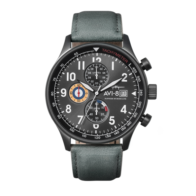Hawker Hurricane Classic Chronograph Gray / Leather | Gray Dial