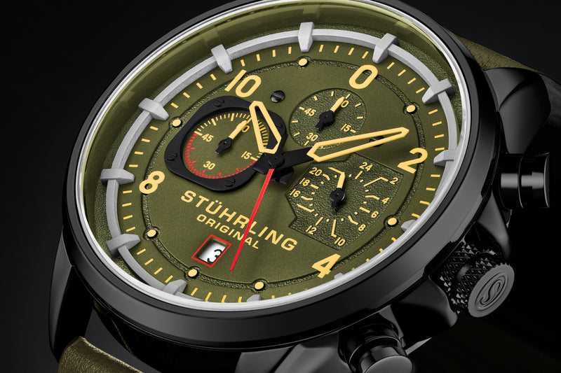 Aviator 929 Watch Green/Leather | Green Dial
