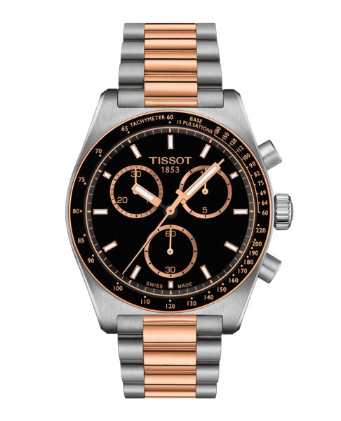 PR516 Quartz Chronograph Silver-tone / Rose Gold | Black Dial