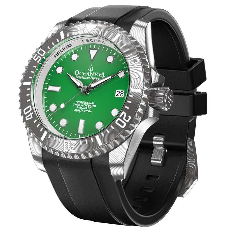 Damascus Swiss Automatic SW200 Deep Marine Explorer II Damascus/Green Dial | Green Dial