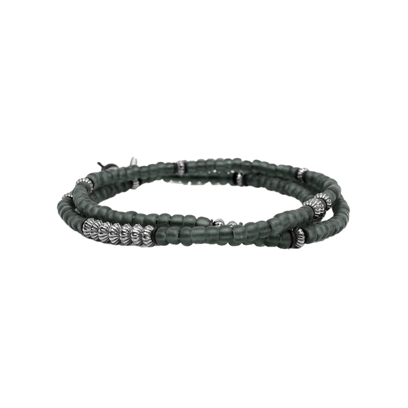 Gray Czech Glass, Sterling M (7.25" Wrist) |  Dial