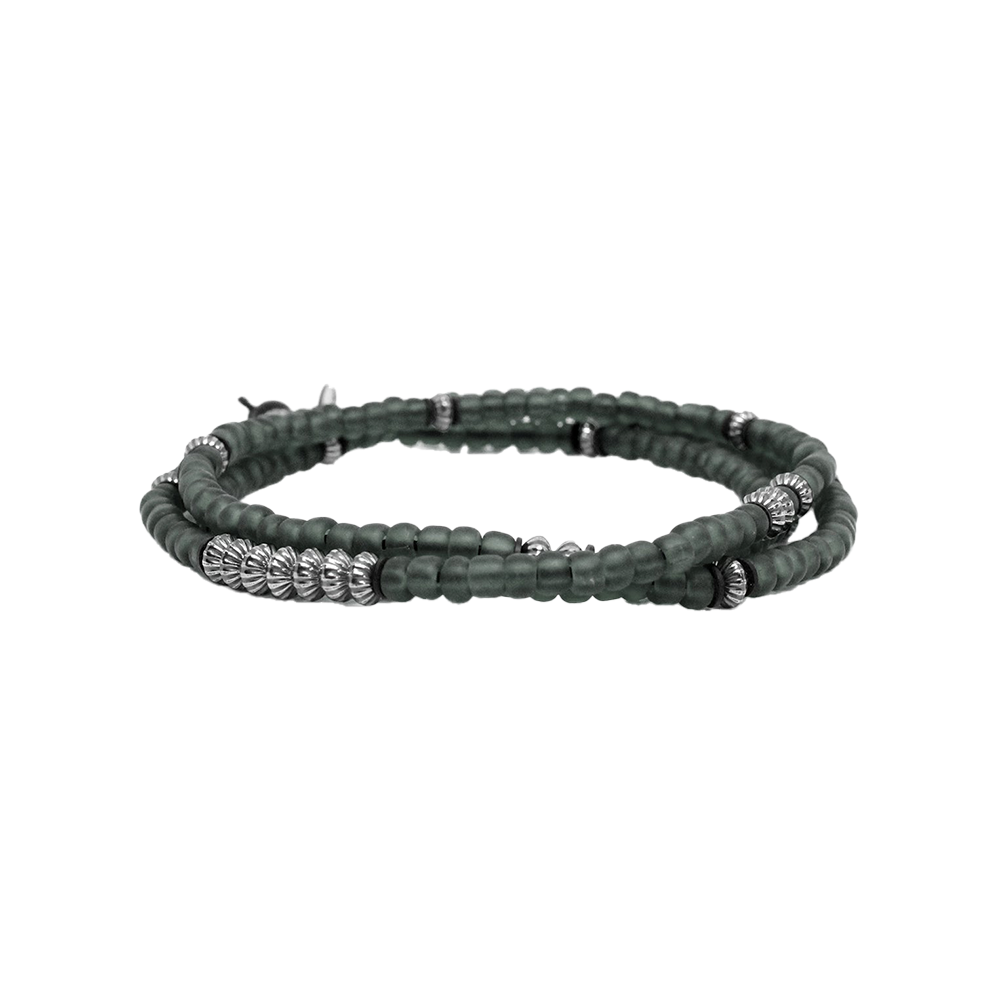 Gray Czech Glass, Sterling M (7.25" Wrist) |  Dial