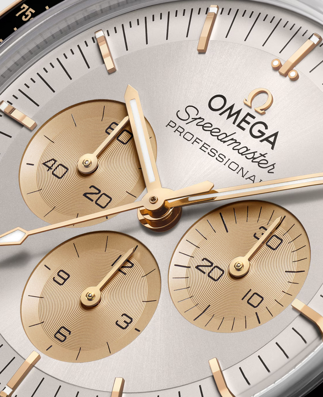 Speedmaster Moonwatch Professional Moonshine gold on steel | Silver Dial