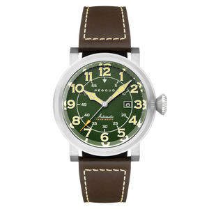 Le Pilote Automatic Green / Brown Leather | Green Dial