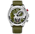 Cordura Quartz 45mm Aviator Green/Leather | Green Dial