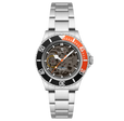 Atlantica Black & Orange / Stainless Steel | Black Dial