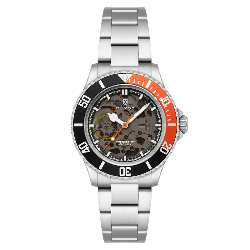 Atlantica Black & Orange / Stainless Steel | Black Dial