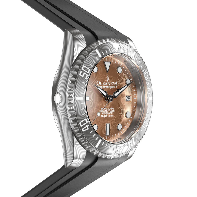 Damascus Deep Marine Explorer II Damascus Bezel | Rose Gold Dial