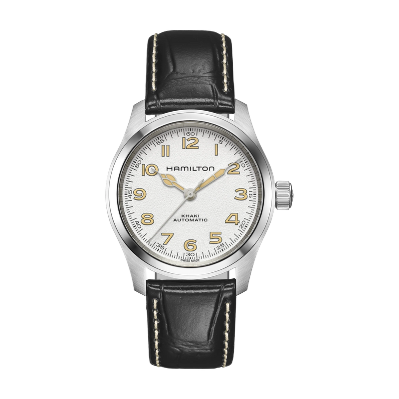 Khaki Field White / Leather | White Dial