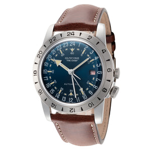 Airman Vintage GMT 40mm / Blue / Brown Blue Dial