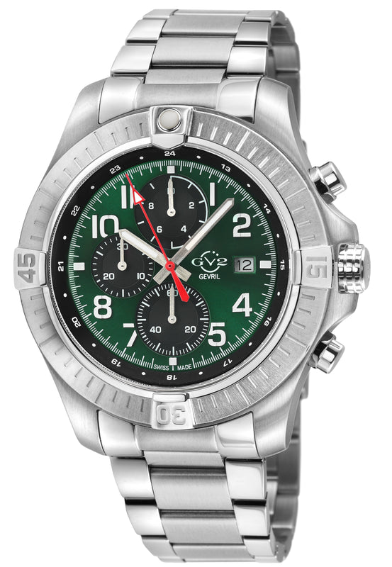 T38 GV2 Swiss Quartz Chronograph, 316L Case, Green Enamel Dial, 316L Bracelet | Green Dial