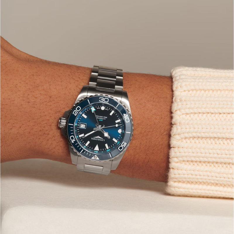 HYDROCONQUEST GMT Blue / Stainless Steel | Blue Dial