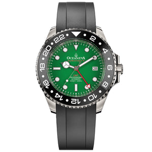 Oceaneva Deep Marine Explorer VI Grade 5 Titanium Automatic Green Dial Watch Green/Black | Green Dial