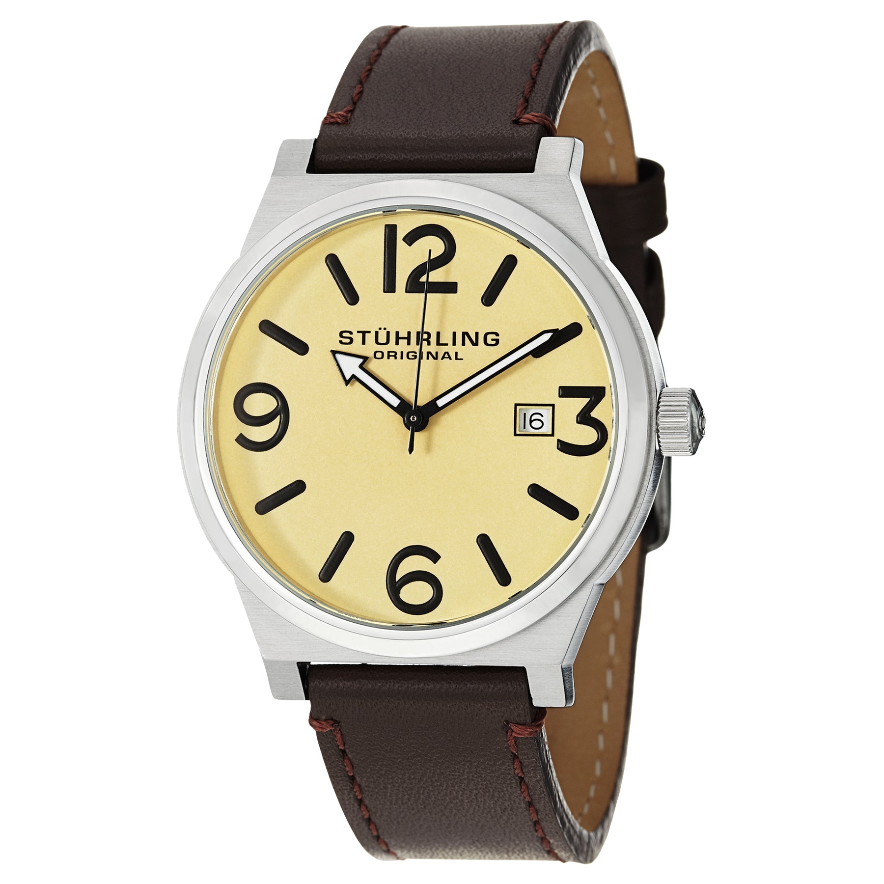 Aviator Brown/Leather/Champagne Dial/Silver Case | Champagne Dial