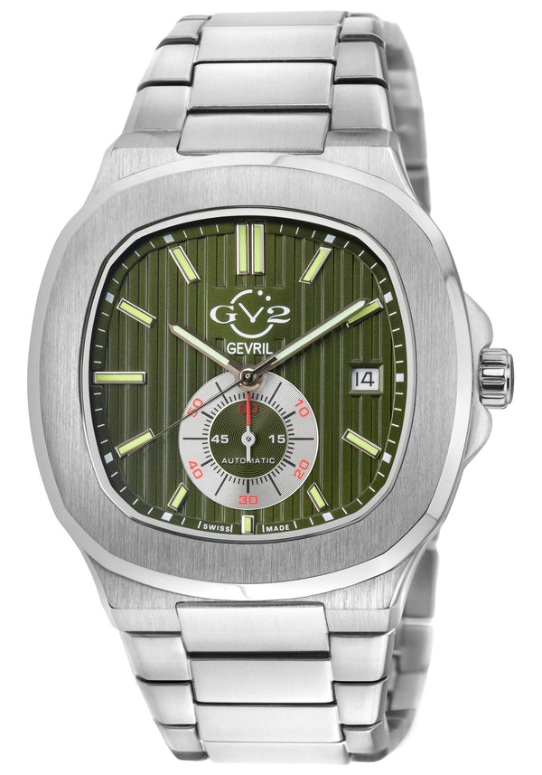 Potente Silver/Green,Silver band, Swiss Automatic Dress Watch | Green Dial