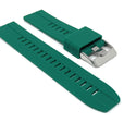 Bandini SIL.122 | Mens Quick Release Grooved Silicone Heavy Duty Sports Watch Band - 22mm / Green 22mm / Green |  Dial