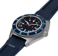 NAV, DATE,QUARTZ, SAPH, BLUE YONDER, COL: SS/BLPS 3PC RUBBER BLUE YONDER NAVIGATOR | Black Dial