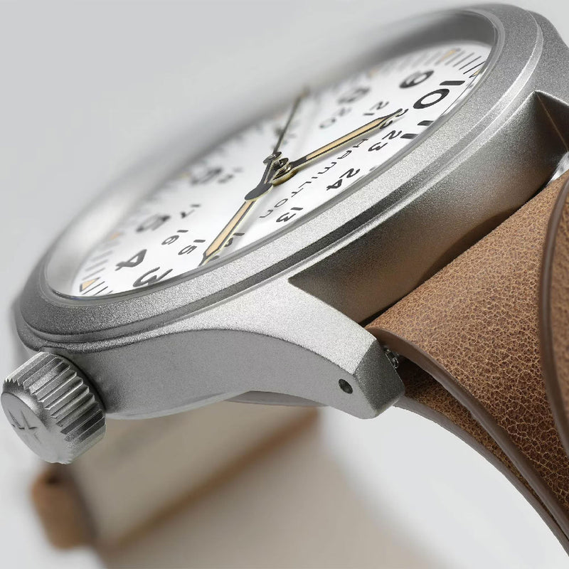 Khaki Field White / Leather | White Dial