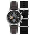 Classic Chronograph Black / Gray Leather | Black Dial