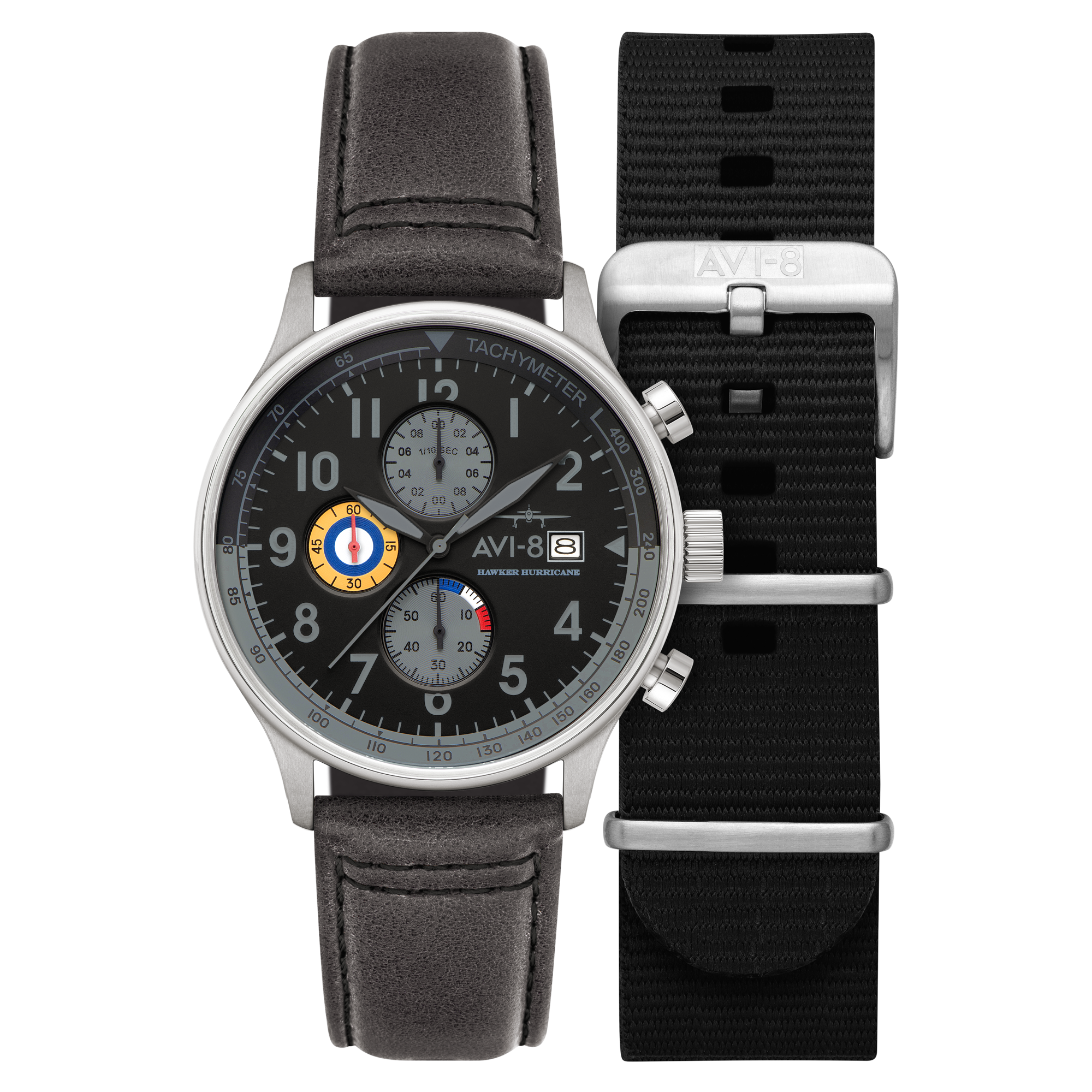 Classic Chronograph Black / Gray Leather | Black Dial