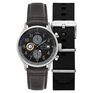 Classic Chronograph Black / Gray Leather | Black Dial