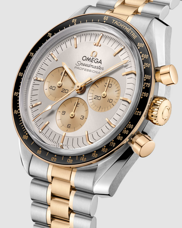 Speedmaster Moonwatch Professional Moonshine gold on steel | Silver Dial