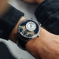 Thomas Earnshaw Scientists Faraday Double Barrel Automatic White / Leather | White Dial