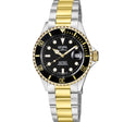 Wall Street Gevril Swiss Made SW200 Steel Rotating Bezel watch, Two toned Gold bezel, Black dial | Black Dial