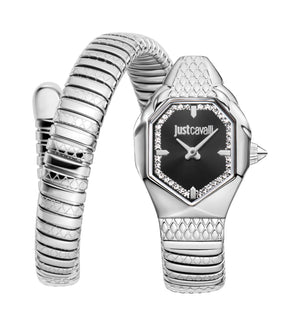 Snake 22mm / Black / Silver | Black Dial