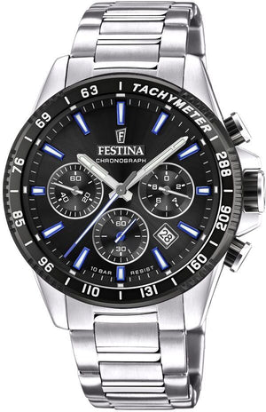 Timeless Chronograph Black / Stainless Steel Black Dial