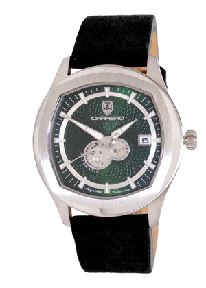 AEQUILUX SILVER TONE/GREEN -BLACK | Green Dial