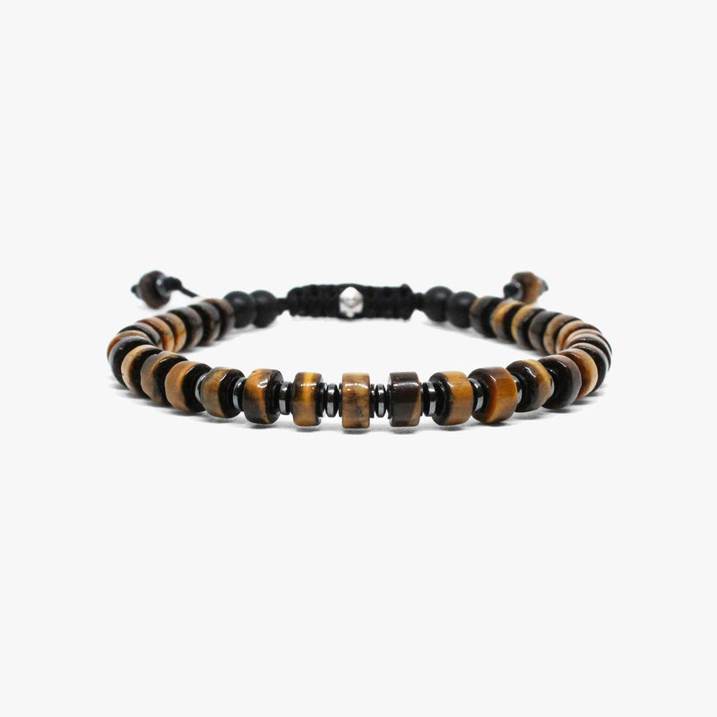 Yellow Tiger Eye, Gunmetal Bracelet M (7.25" Wrist) |  Dial