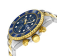 Wall Street Swiss Automatic Chronograph Sellita SW500 Blue Ceramic Bezel Divers Watch two tone | Blue Dial