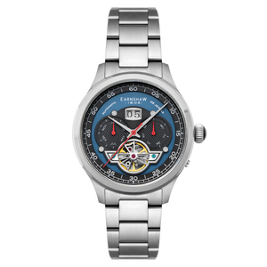 Baron Grand Date Calendar Open Heart Automatic Blue / Steel Stainless Steel | Blue Dial