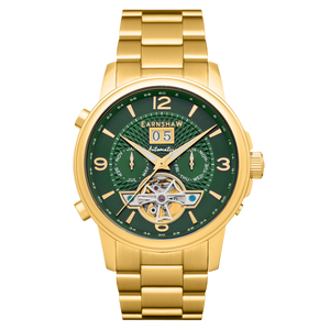 City Of London Marylebone Grand Date Calendar Open Heart Automatic Green / Stainless Steel Green Dial