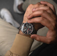 Coningham Chronograph Black / Leather | Black Dial