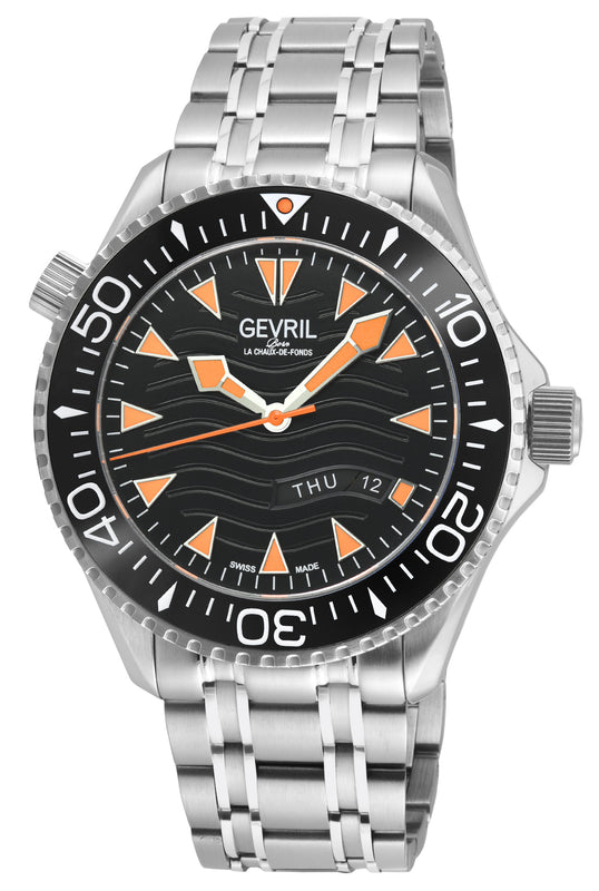 Hudson Yards Swiss Automatic Custom made SW220 - Day/Date display Diver watch, Black Ceramic bezel, Unidirectional Rotating bezel. | Black Dial