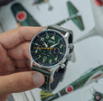 Hawker Hurricane Carey Dual Time Green / Leather | Green Dial