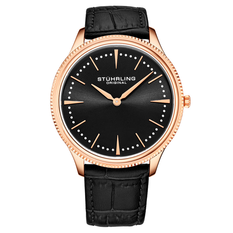 Symphony Black/Leather/Black Dial/Rose/Rose  Case | Black Dial