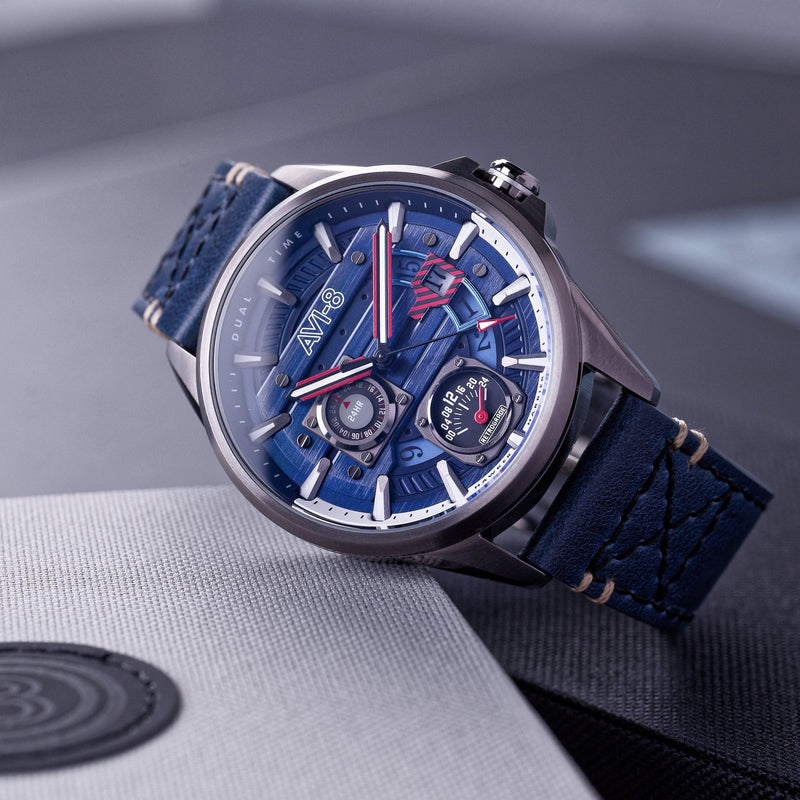 Hawker Harrier Farley Multifunction Blue / Leather | Blue Dial