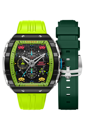 Magellan Chronograph Space Invaders Limited Edition Green / Rubber | Green Dial