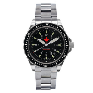 Divers Quartz Jumbo Search and Rescue Black Red Maple/Steel Bracelet Black Dial