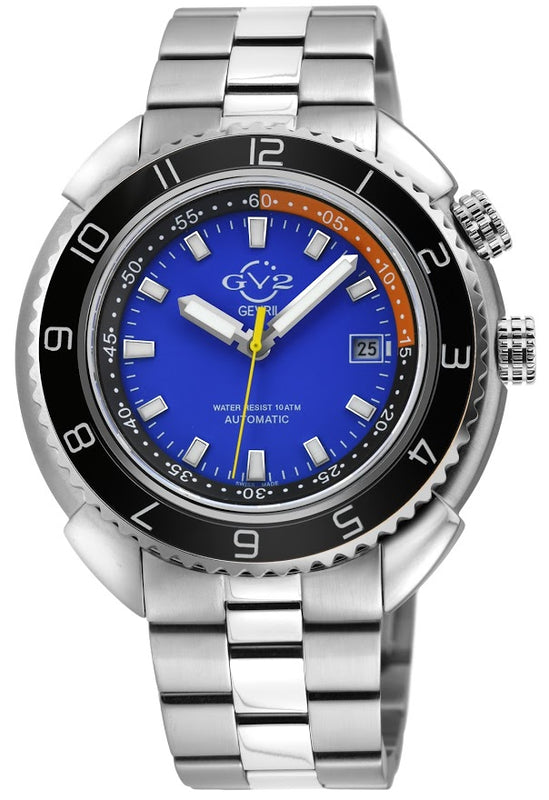 Squalo Swiss Made Automatic Diver watch Ceramic bezel inner rotating ring Blue | Blue Dial