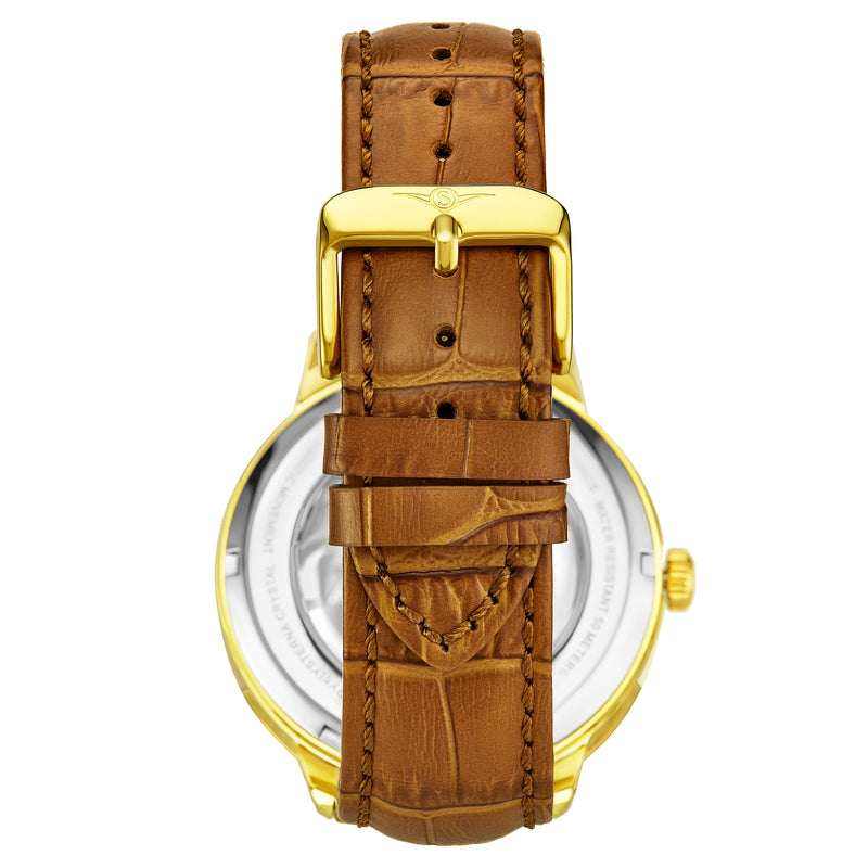 3925 Automatic 40mm Skeleton Brown/Leather | Silver Dial