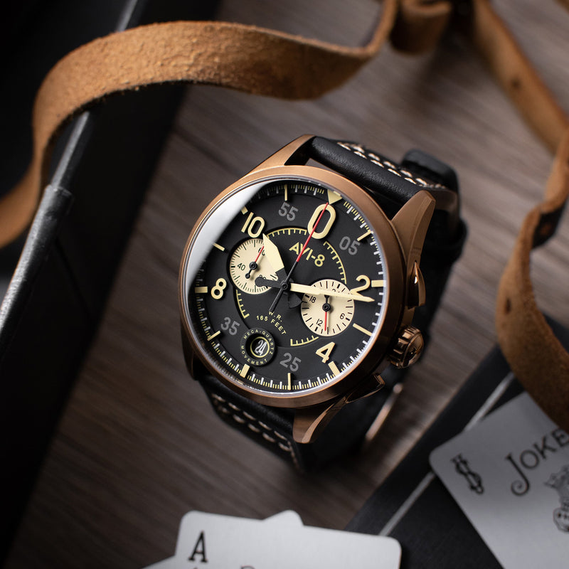 Lock Chronograph Black / Leather | Black Dial